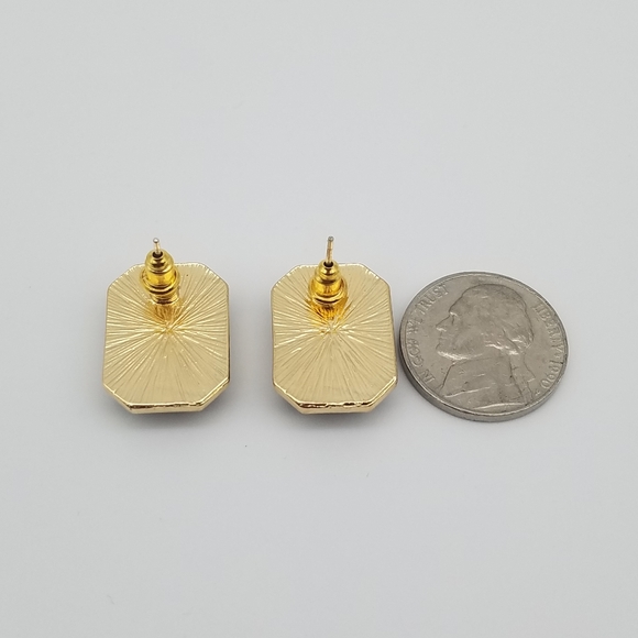 Black and Gold Stud Earrings (NWOT) - Picture 3 of 6